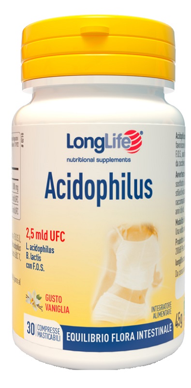 LONGLIFE ACIDOPHILUS 30 COMPRESSE MASTICABILI - Farmadott.it