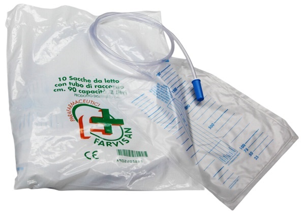 SACCA PER URINA LETTO MONOUSO NON STERILE 2000 ML TUBO 90 CMVALVOLA ANTIREFLUSSO SENZA RUBINETTO DI SCARICO - Farmadott.it