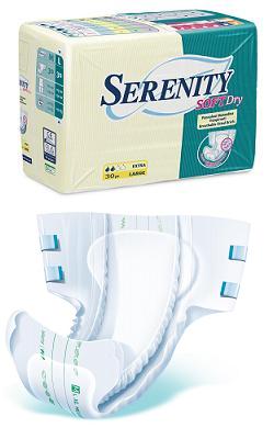 PANNOLONE PER INCONTINENZA SERENITY SOFTDRY FORMATO EXTRA TAGLIA LARGE 30 PEZZI - Farmadott.it