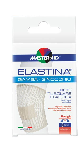 RETE TUBOLARE ELASTICA IPOALLERGENICA MASTER-AID ELASTINA GAMBA/GINOCCHIO 3 MT IN TENSIONE CALIBRO 5 CM - Farmadott.it