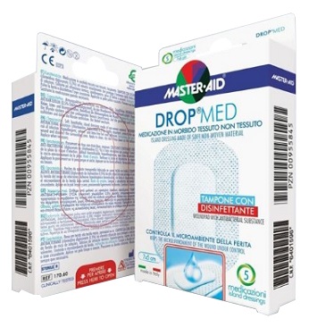 MEDICAZIONE COMPRESSA AUTOADESIVA DERMOATTIVA IPOALLERGENICA AERATA MASTER-AID DROP MED 10X8 5 PEZZI - Farmadott.it