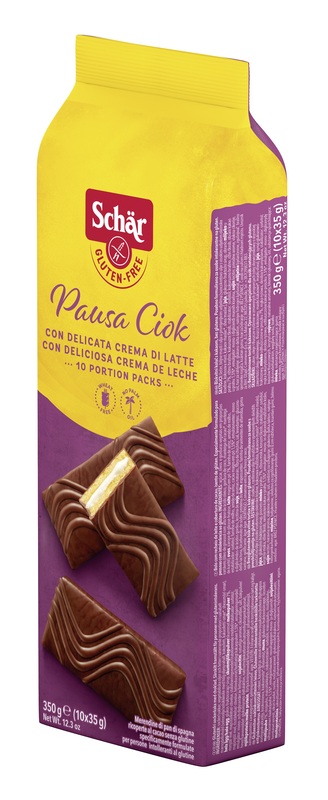 SCHAR PAUSA CIOK MERENDINE DI PAN DI SPAGNA CON CREMA DI LATTE 10 PEZZI DA 35 G - Farmadott.it