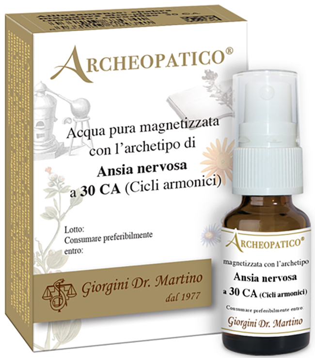ARCHEOPATICO ACQUA PURA MAGNETIZZATA CON ARCHETIPO ANSIA NERVOSA A 30 CICLI ARMONICI 10 ML - Farmadott.it
