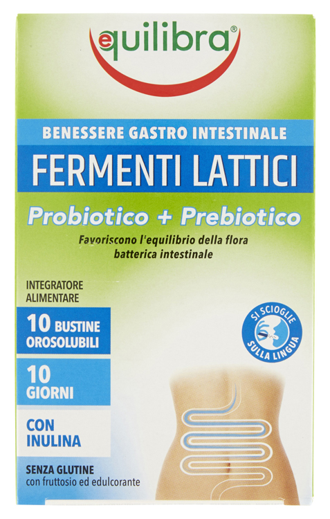 FERMENTI LATTICI PROBIOTICO + PREBIOTICO 10 BUSTINE OROSOLUBILI - Farmadott.it