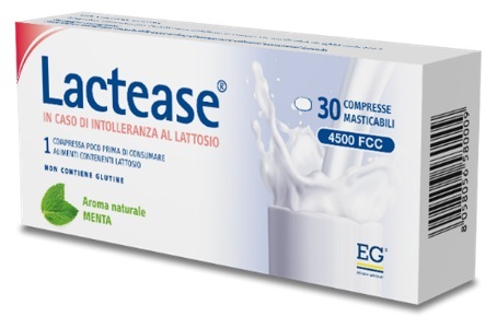 LACTEASE 4500 FCC AROMA MENTA 30 COMPRESSE MASTICABILI - Farmadott.it