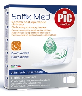 CEROTTO PIC SOFFIX MED IN TNT CON TAMPONE CENTRALE ASSORBENTE STERILE MONOUSO STERILE 25X10 CM ANTIBATTERICO 3 PEZZI - Farmadott.it