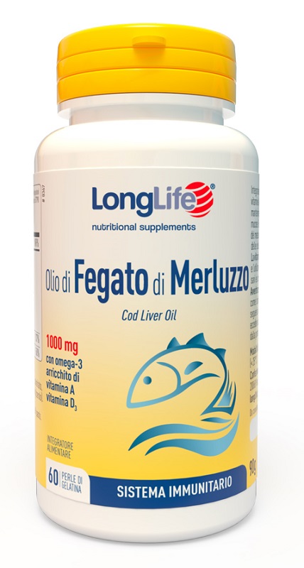 LONGLIFE OLIO FEGATO MERLUZZO 1000 MG 60 PERLE IN GELATINA - Farmadott.it