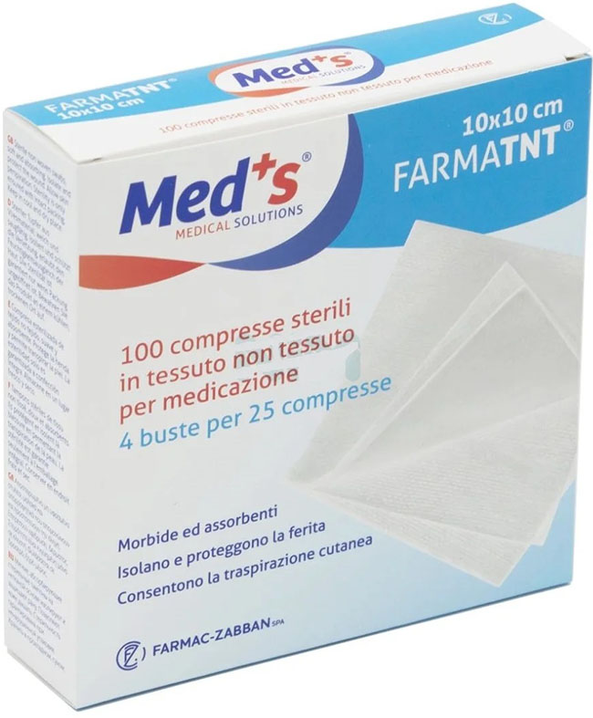 GARZA COMPRESSA MEDS TESSUTO NON TESSUTO 10X10CM 100 PEZZI - Farmadott.it