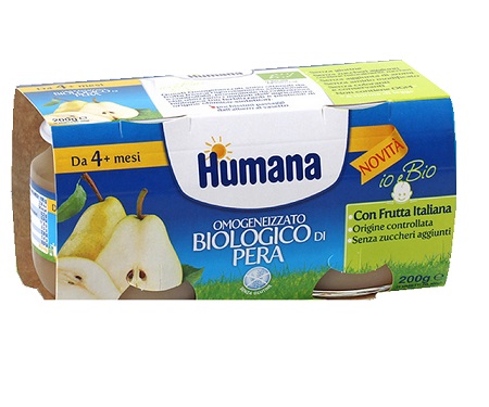 HUMANA OMOGENEIZZATO PERA BIO 2 VASETTI 100 G - Farmadott.it