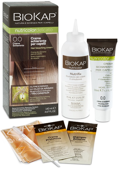 BIOKAP NUTRICOLOR 0,0 NEW CREMA SCHIARENTE TINTA TUBO + FLACONE - Farmadott.it