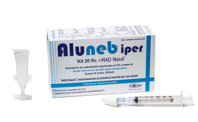 ALUNEB KIT SOLUZIONE IPERTONICA 3% 20 FLACONCINI + MAD NASAL ATOMIZZATORE - Farmadott.it