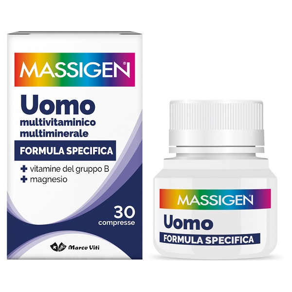 MASSIGEN UOMO MULTIVITAMINICO E MULTIMINERALE 30 COMPRESSE RIVESTITE - Farmadott.it