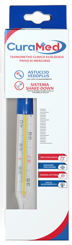TERMOMETRO CLINICO OVALE AL GALLIO CON AGITATORE CURATERM - Farmadott.it