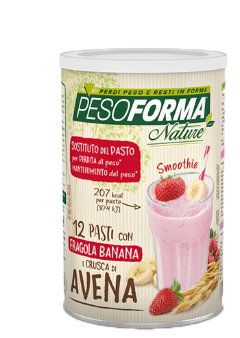 PESOFORMA NATURE SMOOTHIE FRAGOLA BANANA POLVERE 420 G - Farmadott.it