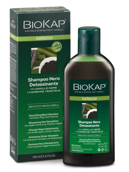 BIOKAP BELLEZZA SHAMPOO NERO DETOSSINANTE 200 ML BIOSLINE - Farmadott.it