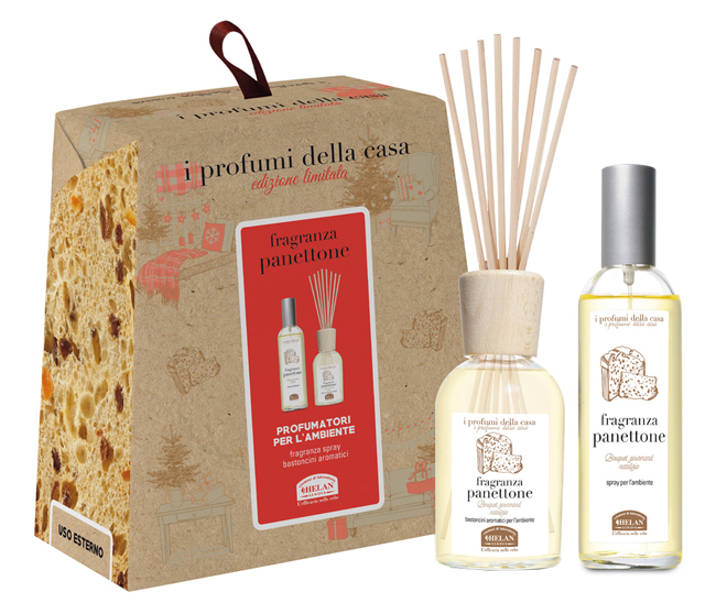 I PROFUMI DELLA CASA SET PANETTONE 1 SPRAY AMBIENTE 100 ML + BASTONCINI AROMATICI AMBIENTE 100 ML - Farmadott.it