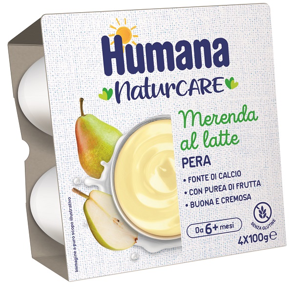 HUMANA MERENDA AL LATTE PERA 4 PEZZI DA 100 G - Farmadott.it