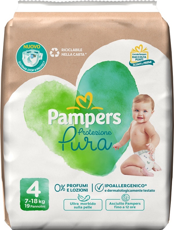 PAMPERS PROTEZIONE PURA MAXI PANNOLINI 19 PEZZI - Farmadott.it