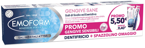 EMOFORM GENGIVE SANE DENTIFRICIO 100 ML + SPAZZOLINO EXTRA MORBIDO IN OMAGGIO - Farmadott.it