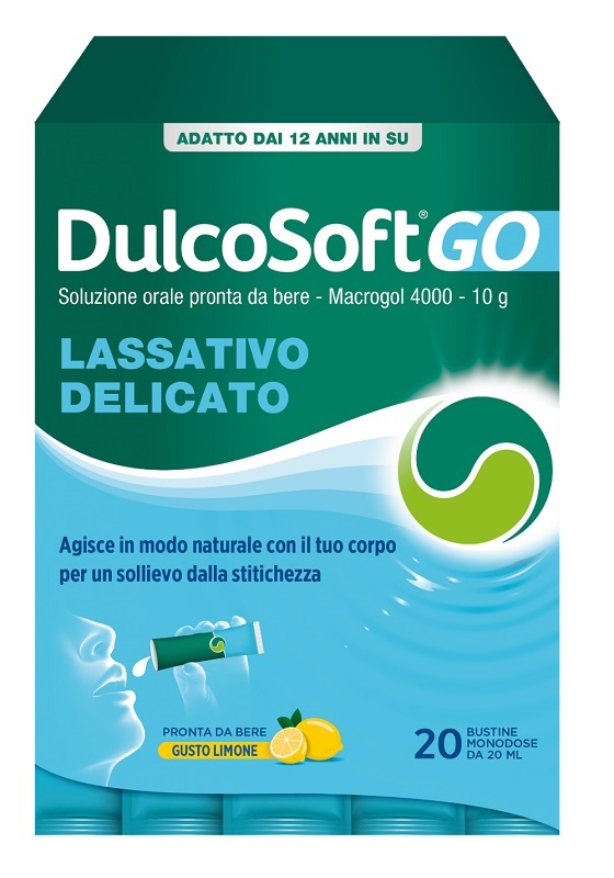 DULCOSOFT GO SENZA ZUCCHERO SENZA GLUTINE SENZA LATTOSIO GUSTO LIMONE 20 BUSTINE DA 20 ML - Farmadott.it