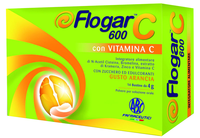 FLOGAR  C 600 CON VITAMINA C 14 BUSTINE GUSTO ARANCIA - Farmadott.it