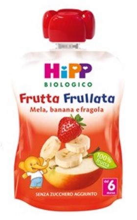 HIPP BIO FRUTTA FRULLATA MELA BANANA FRAGOLA 90 G - Farmadott.it