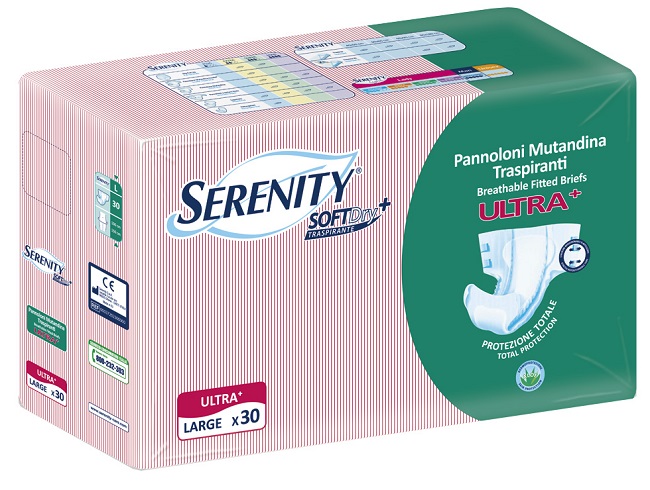 PANNOLONE A MUTANDINA SERENITY FITTED ULTRA + ALOE L 30 PEZZI - Farmadott.it