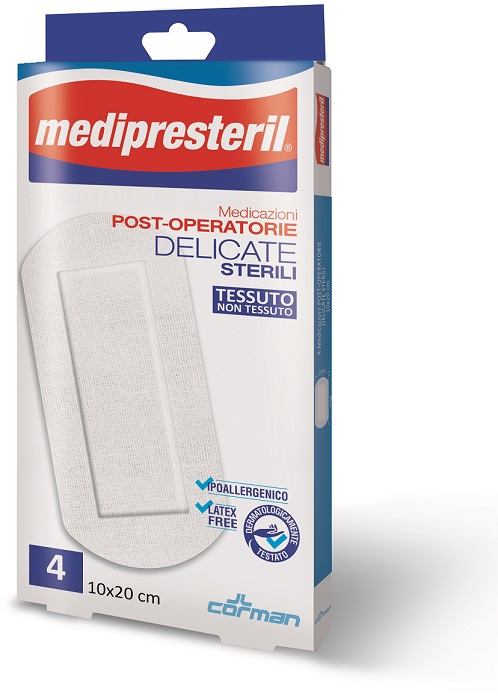 MEDICAZIONE POST OPERATORIA MEDIPRESTERIL DELICATA TNT 10X20CM 5 PEZZI - Farmadott.it