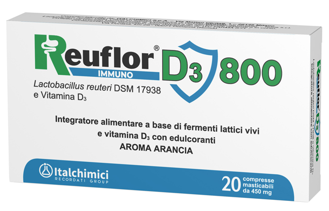 REUFLOR D3 800 20 COMPRESSE MASTICABILI AROMA ARANCIA - Farmadott.it