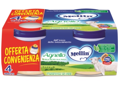 MELLIN OMOGENEIZZATO AGNELLO 4 PEZZI X 80 G - Farmadott.it