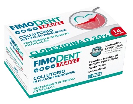 FIMODENT TRAVEL COLLUTORIO CLOREXIDINA SPDD 0,20% 14 FLACONCINI MONODOSE 10 ML - Farmadott.it