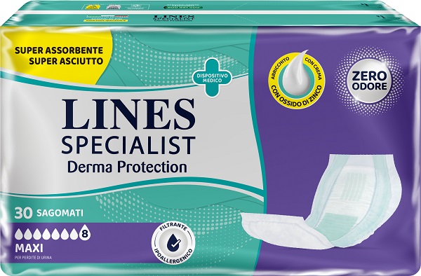 LINES SPECIALIST DERM PANNOLONE SAGOMATO MAXI 30 PEZZI - Farmadott.it