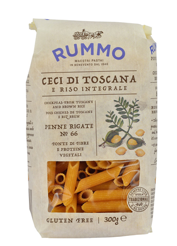 RUMMO PENNE RIGATE N 66 CECI DI TOSCANA E RISO INTEGRALE 300 G - Farmadott.it