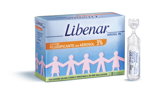 SOLUZIONE SALINA IPERTONICA 3% LIBENAR PER INALAZIONE CON AEROSOL 18 FLACONCINI MONOUSO X 4ML - Farmadott.it
