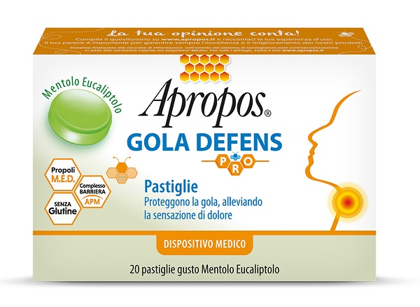 APROPOS GOLA DEFENS PRO 20 PASTIGLIE MENTOLO EUCALIPTO - Farmadott.it