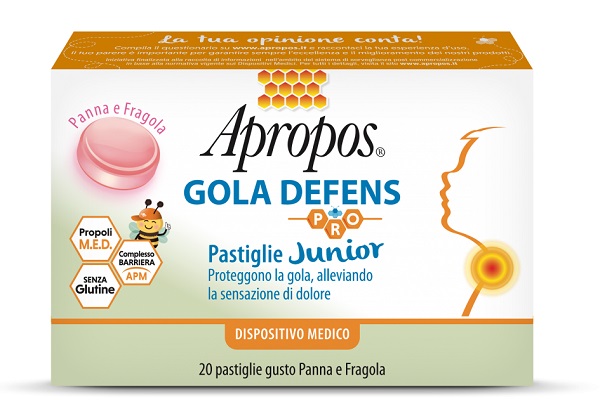 APROPOS GOLA DEFENS PRO 20 PASTIGLIE JUNIOR PANNA FRAGOLA - Farmadott.it