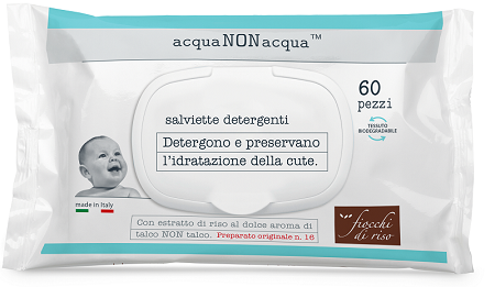 FIOCCHI DI RISO ACQUA NON ACQUA SALVIETTE DETERGENTI 60 PEZZI - Farmadott.it