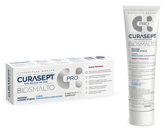 CURASEPT BIOSMALTO MOUSSE CARIE FRAGOLA 50 ML - Farmadott.it