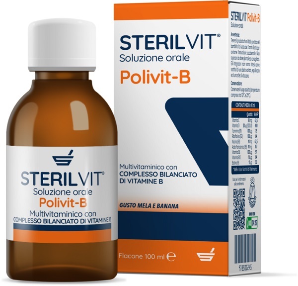 STERILVIT POLIVIT-B SOLUZIONE ORALE GUSTO MELA BANANA 100 ML - Farmadott.it