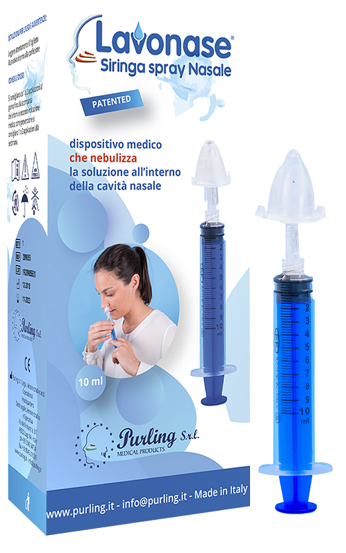 LAVONASE SIRINGA SPRAY NASALE NON STERILE 10 ML LUER-LOCK CON CAPPUCCIO + UGELLO NASALE CON RACCORDO LUER-LOCK + PERFORATORE CON VALVOLA NON RITORNO CON TAPPO - Farmadott.it