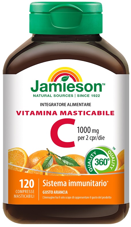 JAMIESON VITAMINA C 1000 MASTICABILE ARANCIA 120 COMPRESSE - Farmadott.it