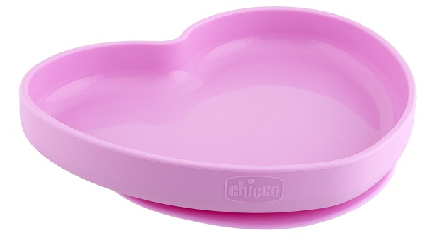 CHICCO PIATTO CUORE VENTOSA SILICONE ROSA - Farmadott.it