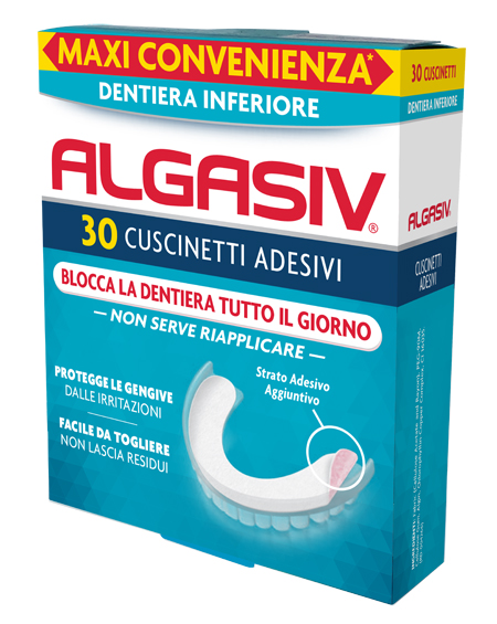 ALGASIV ADESIVO PER PROTESI DENTARIA INFERIORE 30 PEZZI - Farmadott.it