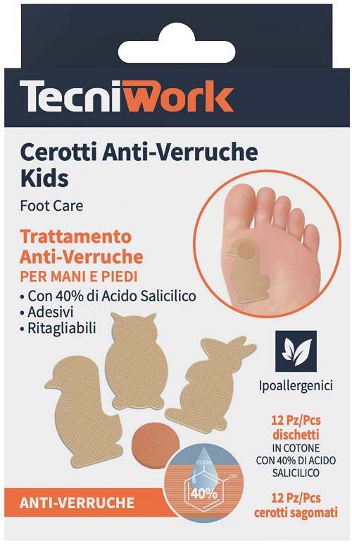 CEROTTO ANTI VERRUCHE BIMBI 12 PEZZI + 12 FIXING ANIMIALI TERRA COLORE BEIGE - Farmadott.it