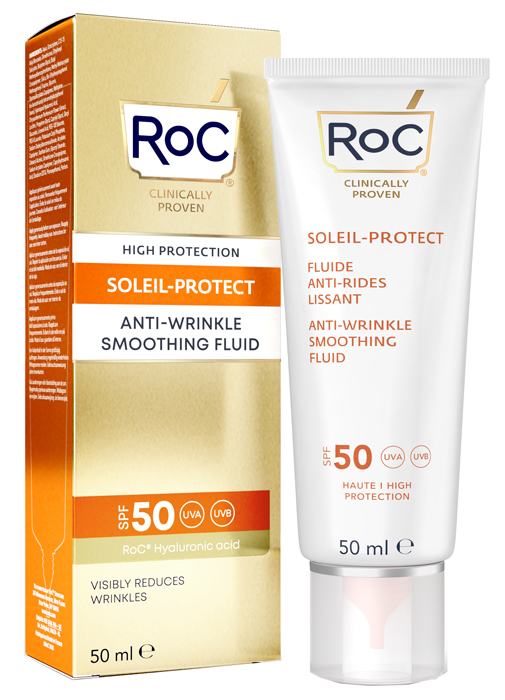 ROC FLUIDO SOLARE VISO SPF 50+ ANTI-RUGHE LEVIGANTE  50 ML - Farmadott.it