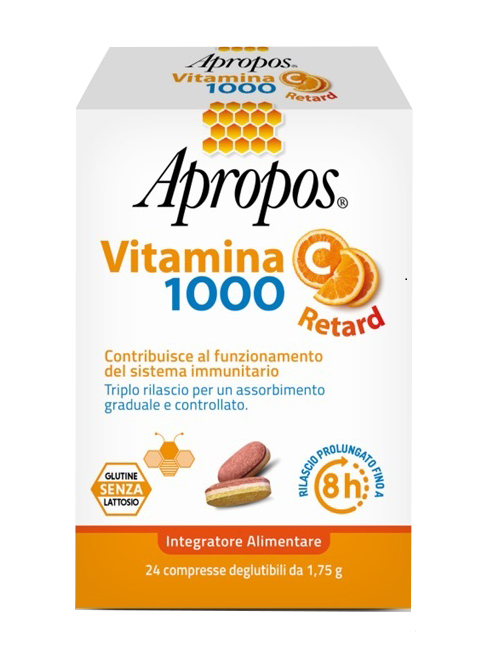 APROPOS VITAMINA C 1000 A RILASCIO PROLUNGATO 24 COMPRESSE DEGLUTIBILI - Farmadott.it