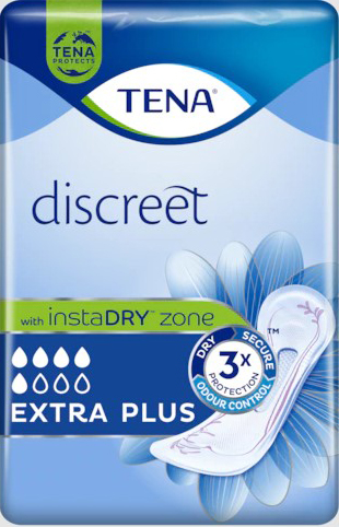 ASSORBENTE INCONTINENZA LEGGERA TENA DISCREET EXTRA PLUS 16 PEZZI - Farmadott.it