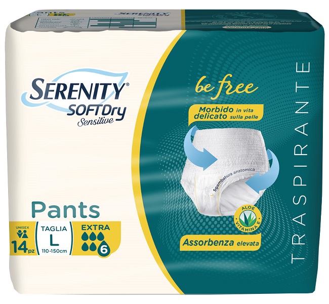 SERENITY PANTS SD SENSITIVE BE FREE EXTRA L 14 PEZZI - Farmadott.it