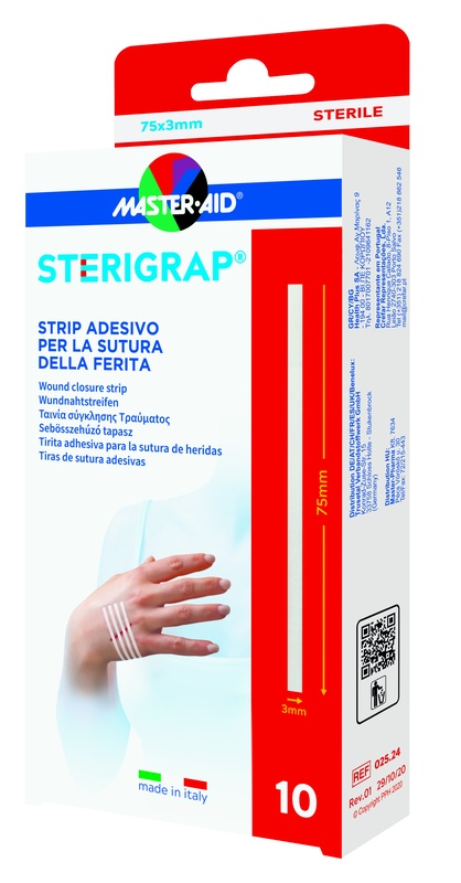 MASTER-AID STERIGRAP STRIP ADESIVO SUTURA FERITE 75X3 MM 10 PEZZI - Farmadott.it