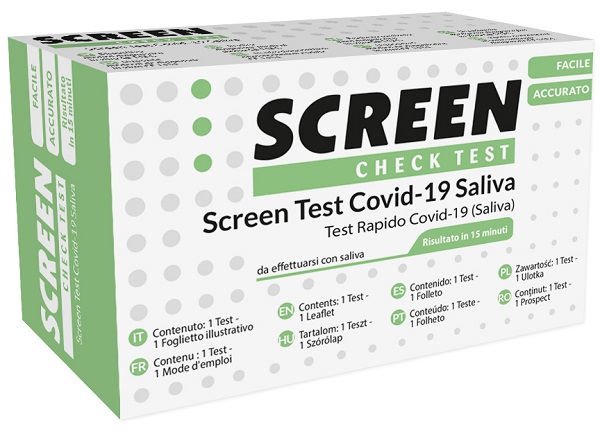 SCREEN TEST ANTIGENICO RAPIDO AUTODIAGNOSTICO COVID-19 SARS-COV-2 CAMPIONI SALIVARI SELFTEST COVID SALIVA SCREEN - Farmadott.it